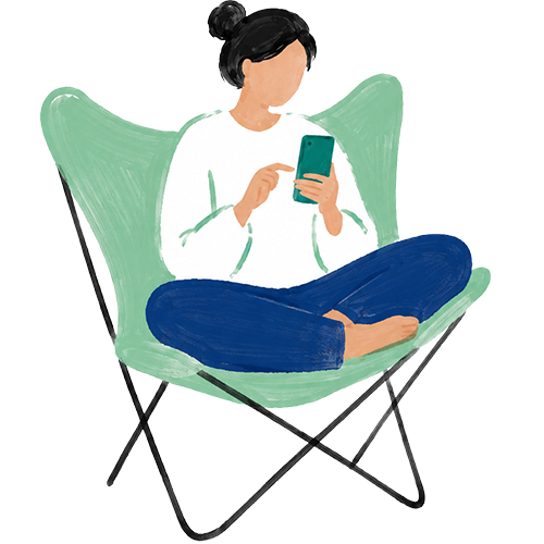 Illustration einer Kontaktaufnahme per Smartphone